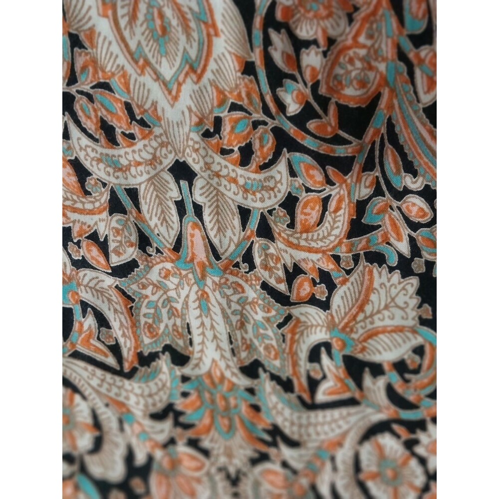 Mithrims Paisley Boho Peasant  Size M 100% Rayon Mini Dress Bohemian - Picture 6 of 11